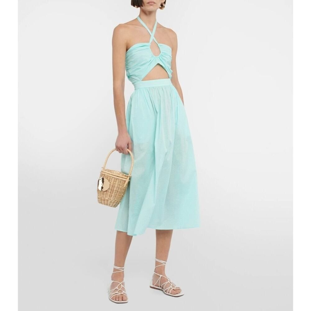 Marysia Swim Mint Green Halter Cutout Midi Dress